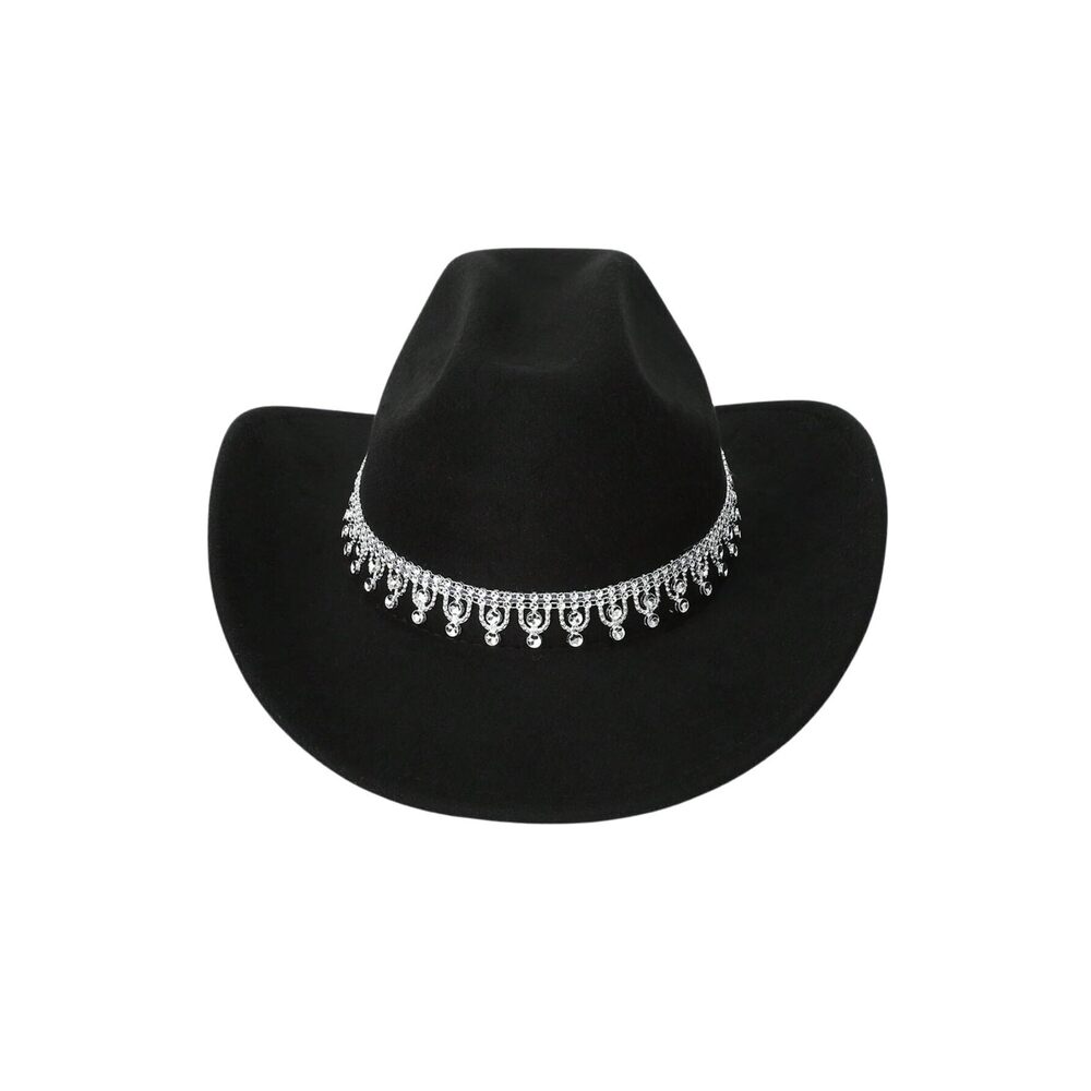 1253 Women's Western Boho Cowboy Hat Rhinestone Sequin Wide Brim Cowgirl Hat - Picture 2 of 5